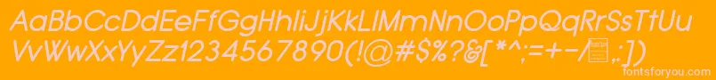 TypoGroteskRoundedItalicDemo-fontti – vaaleanpunaiset fontit oranssilla taustalla