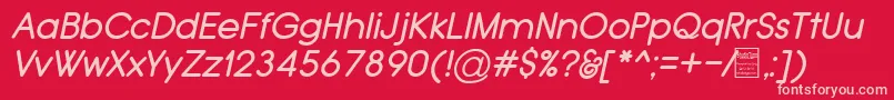 TypoGroteskRoundedItalicDemo Font – Pink Fonts on Red Background