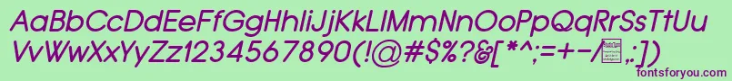 TypoGroteskRoundedItalicDemo Font – Purple Fonts on Green Background