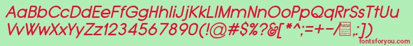 TypoGroteskRoundedItalicDemo Font – Red Fonts on Green Background