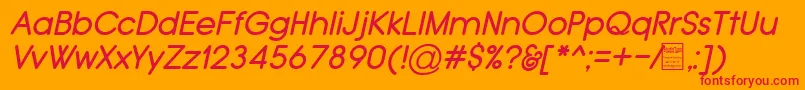 TypoGroteskRoundedItalicDemo Font – Red Fonts on Orange Background