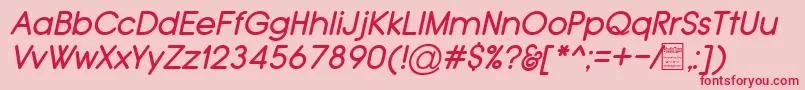 TypoGroteskRoundedItalicDemo Font – Red Fonts on Pink Background