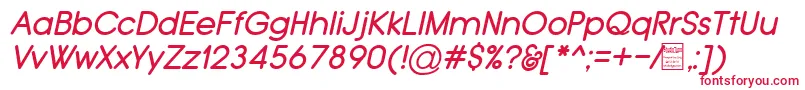 Czcionka TypoGroteskRoundedItalicDemo – czerwone czcionki