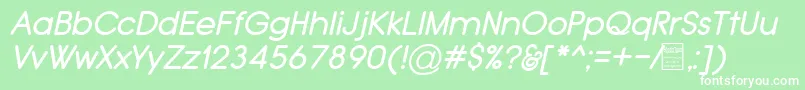 TypoGroteskRoundedItalicDemo Font – White Fonts on Green Background
