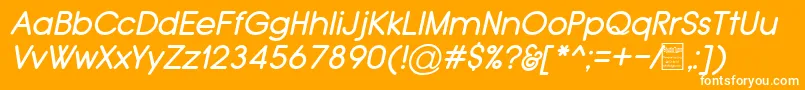 Police TypoGroteskRoundedItalicDemo – polices blanches sur fond orange