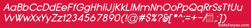 TypoGroteskRoundedItalicDemo-Schriftart – Weiße Schriften auf rotem Hintergrund