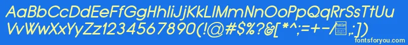 TypoGroteskRoundedItalicDemo Font – Yellow Fonts on Blue Background