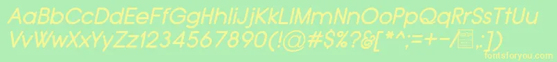 TypoGroteskRoundedItalicDemo Font – Yellow Fonts on Green Background