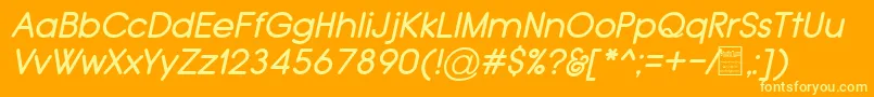 TypoGroteskRoundedItalicDemo Font – Yellow Fonts on Orange Background