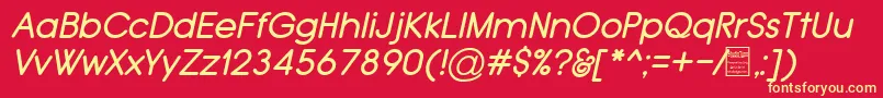 TypoGroteskRoundedItalicDemo Font – Yellow Fonts on Red Background