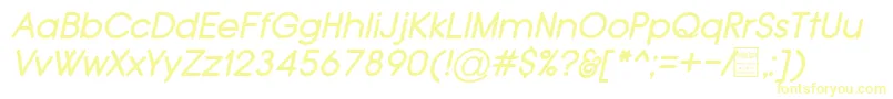 フォントTypoGroteskRoundedItalicDemo – 白い背景に黄色の文字