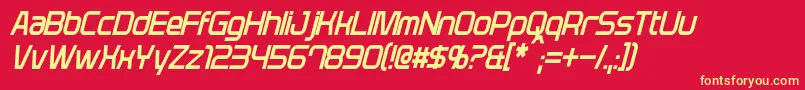 PlavskyCondensedItalic Font – Yellow Fonts on Red Background