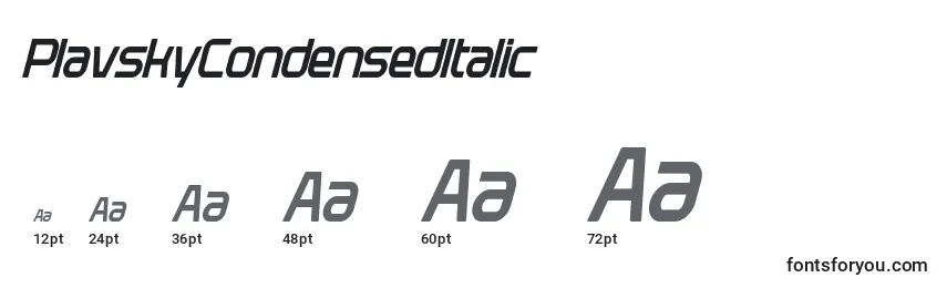 PlavskyCondensedItalic Font Sizes