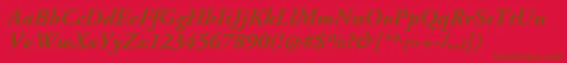 AgaramondproBolditalic Font – Brown Fonts on Red Background