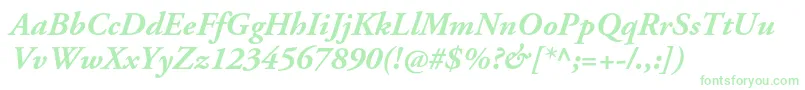 AgaramondproBolditalic Font – Green Fonts on White Background