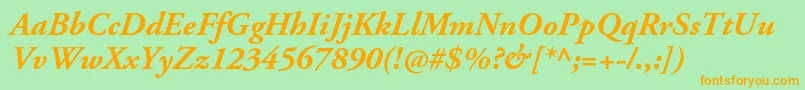 AgaramondproBolditalic Font – Orange Fonts on Green Background