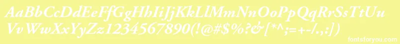 AgaramondproBolditalic Font – White Fonts on Yellow Background