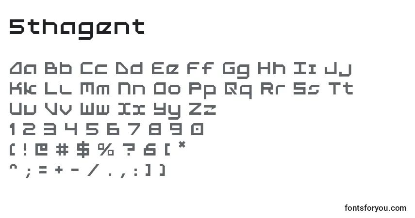 Czcionka 5thagent – alfabet, cyfry, specjalne znaki