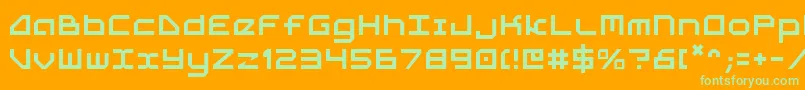 5thagent-Schriftart – Grüne Schriften auf orangefarbenem Hintergrund
