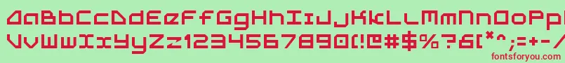 5thagent-Schriftart – Rote Schriften auf grünem Hintergrund