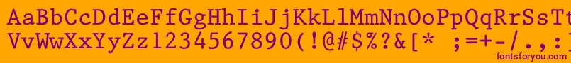 フォントKing – オレンジの背景に紫のフォント