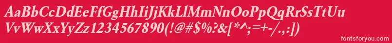 UrwgaramondtextnarBoldOblique Font – Pink Fonts on Red Background