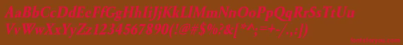 UrwgaramondtextnarBoldOblique Font – Red Fonts on Brown Background