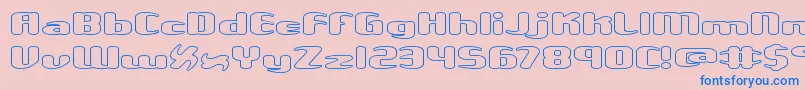Шрифт UnexploredGalaxiesWoBrk – синие шрифты на розовом фоне