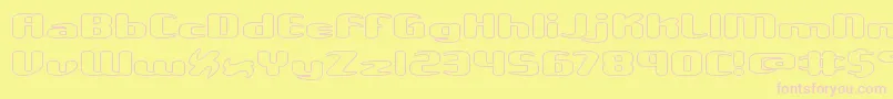 UnexploredGalaxiesWoBrk Font – Pink Fonts on Yellow Background