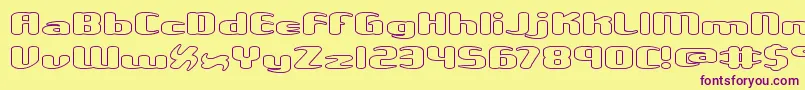 UnexploredGalaxiesWoBrk Font – Purple Fonts on Yellow Background