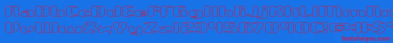 UnexploredGalaxiesWoBrk Font – Red Fonts on Blue Background