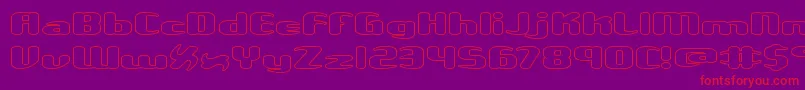 UnexploredGalaxiesWoBrk Font – Red Fonts on Purple Background