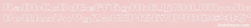 UnexploredGalaxiesWoBrk-Schriftart – Weiße Schriften auf rosa Hintergrund