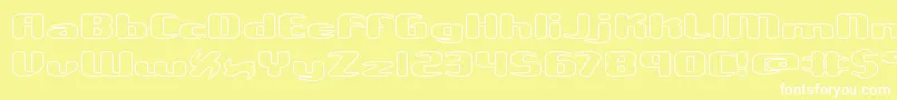 UnexploredGalaxiesWoBrk Font – White Fonts on Yellow Background