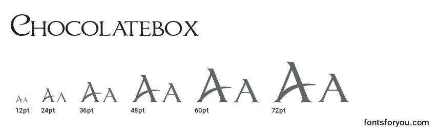 Размеры шрифта Chocolatebox
