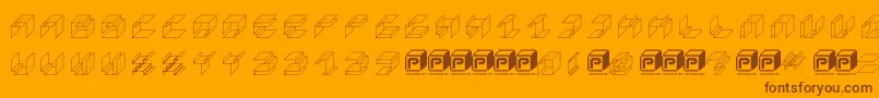 PapercubeCube Font – Brown Fonts on Orange Background