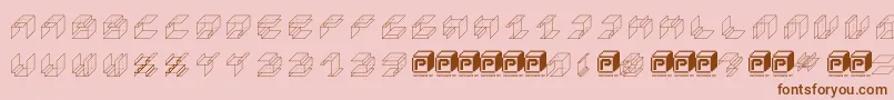 PapercubeCube Font – Brown Fonts on Pink Background