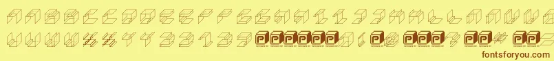 Więcej informacji o czcionce PapercubeCube Czcionka PapercubeCube – brązowe czcionki na żółtym tle