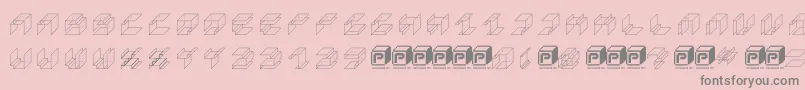 PapercubeCube Font – Gray Fonts on Pink Background