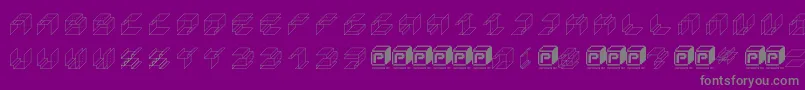 PapercubeCube-Schriftart – Graue Schriften auf violettem Hintergrund