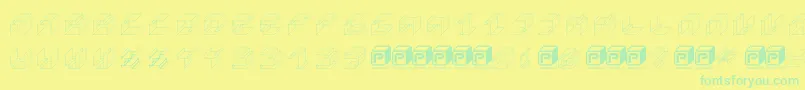 Fonte PapercubeCube – fontes verdes em um fundo amarelo