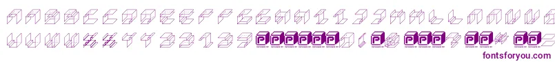 PapercubeCube Font – Purple Fonts on White Background