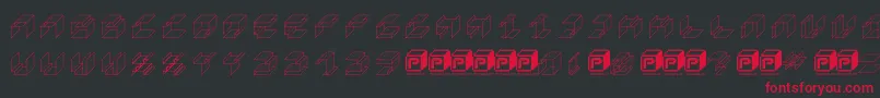 PapercubeCube Font – Red Fonts on Black Background