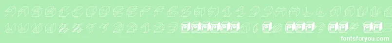 PapercubeCube Font – White Fonts on Green Background