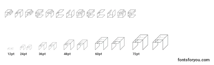 PapercubeCube Font Sizes
