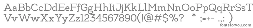 MadeLikesSlab-fontti – harmaat kirjasimet valkoisella taustalla