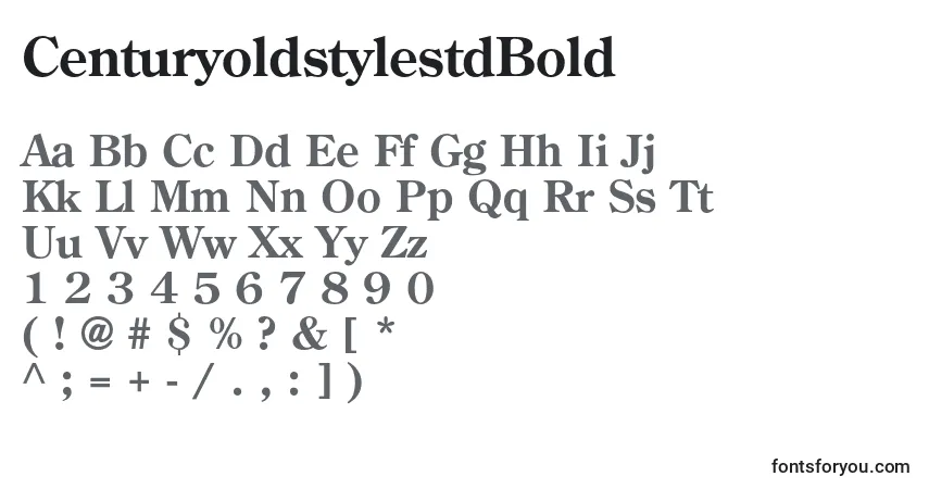 A fonte CenturyoldstylestdBold – alfabeto, números, caracteres especiais