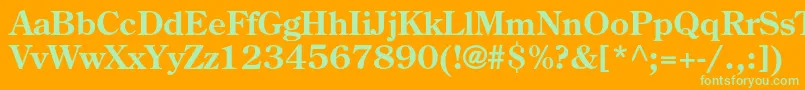 CenturyoldstylestdBold-Schriftart – Grüne Schriften auf orangefarbenem Hintergrund