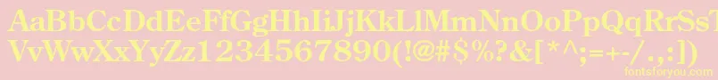 CenturyoldstylestdBold-Schriftart – Gelbe Schriften auf rosa Hintergrund