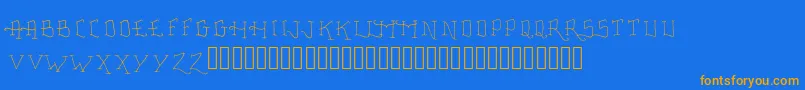 FancyTattooScript Font – Orange Fonts on Blue Background
